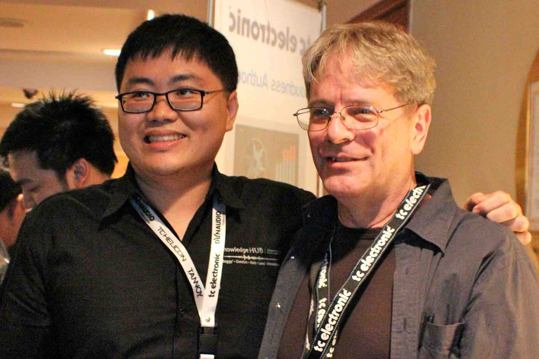 Shawn Chong (left) with George Massenburg (right) Grammy award-winning recording engineer and inventor.